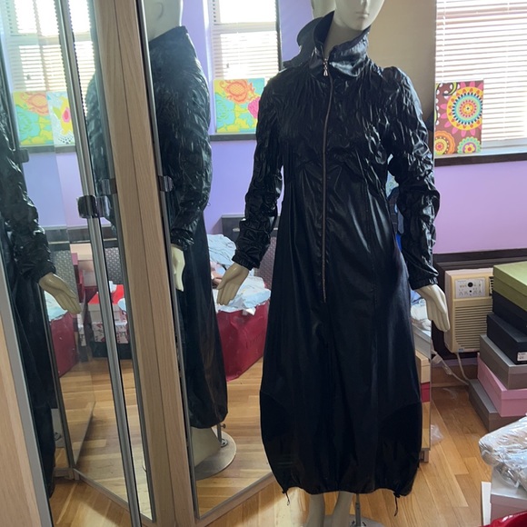 COPY - Designer High Low faux leather quilted dress size L - Picture 3 of 14